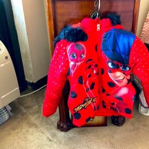 Red hooded jacket . Size 4 lightweight.